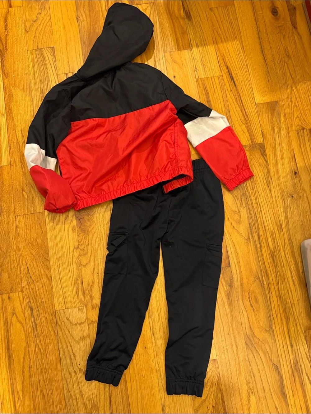 Body Glove Kids Black, Red & White Hooded Jacket with Black Cargo Pants